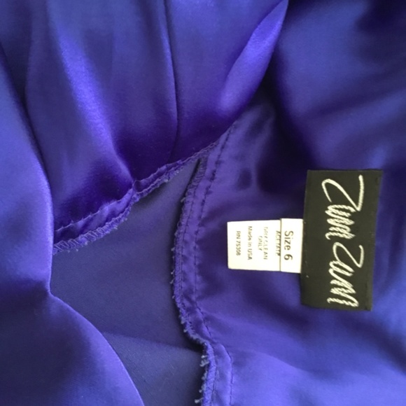 Royal blue satin dress size 6 - Picture 3 of 3